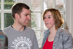 Collega toonbankverkoper Kevin met partner.