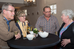 Marnix en Ann Ampe in gesprek met Dirk en Mizef Viaene.